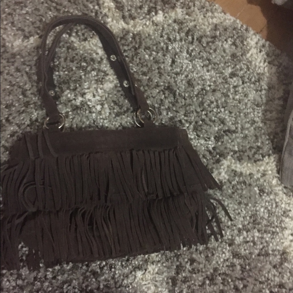 Brown suede bag