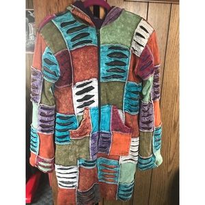 Fleas Lined Patchwork Long Jacket