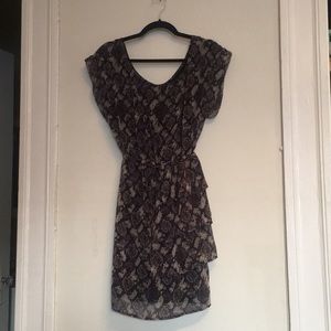 Gentle Fawn Purple And Cream Printed Dress