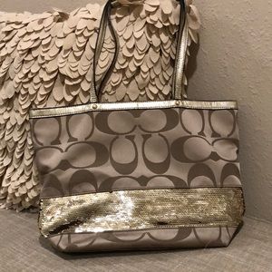 GOLD SPARKLE COACH BAG