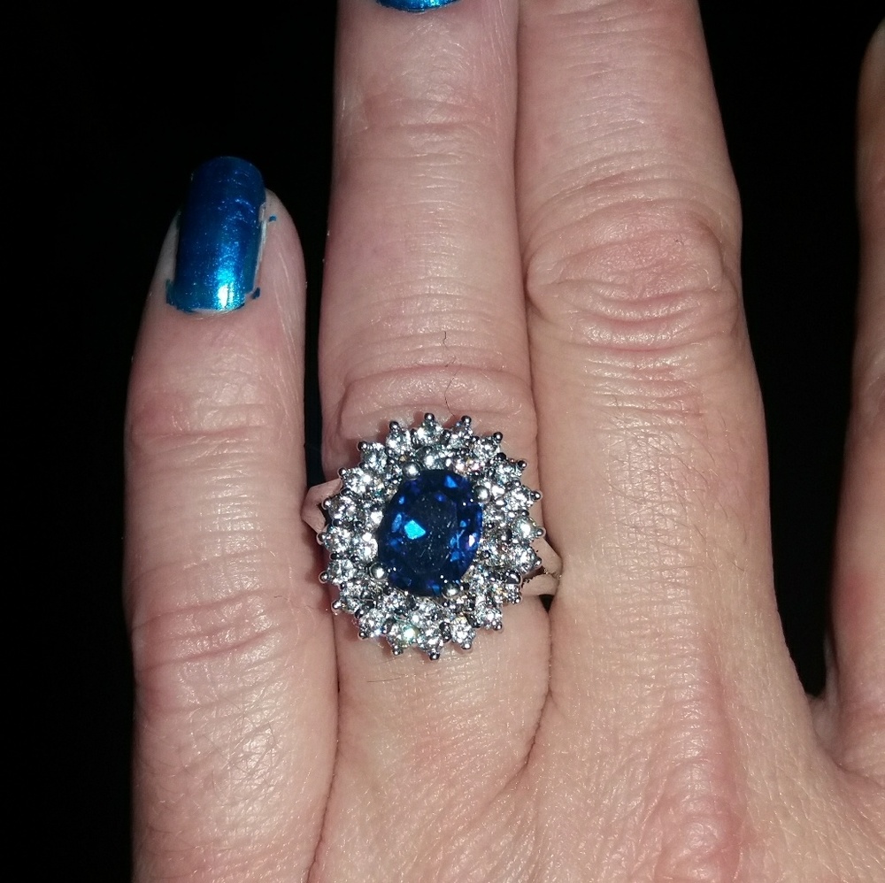 14k white gold sapphire ring