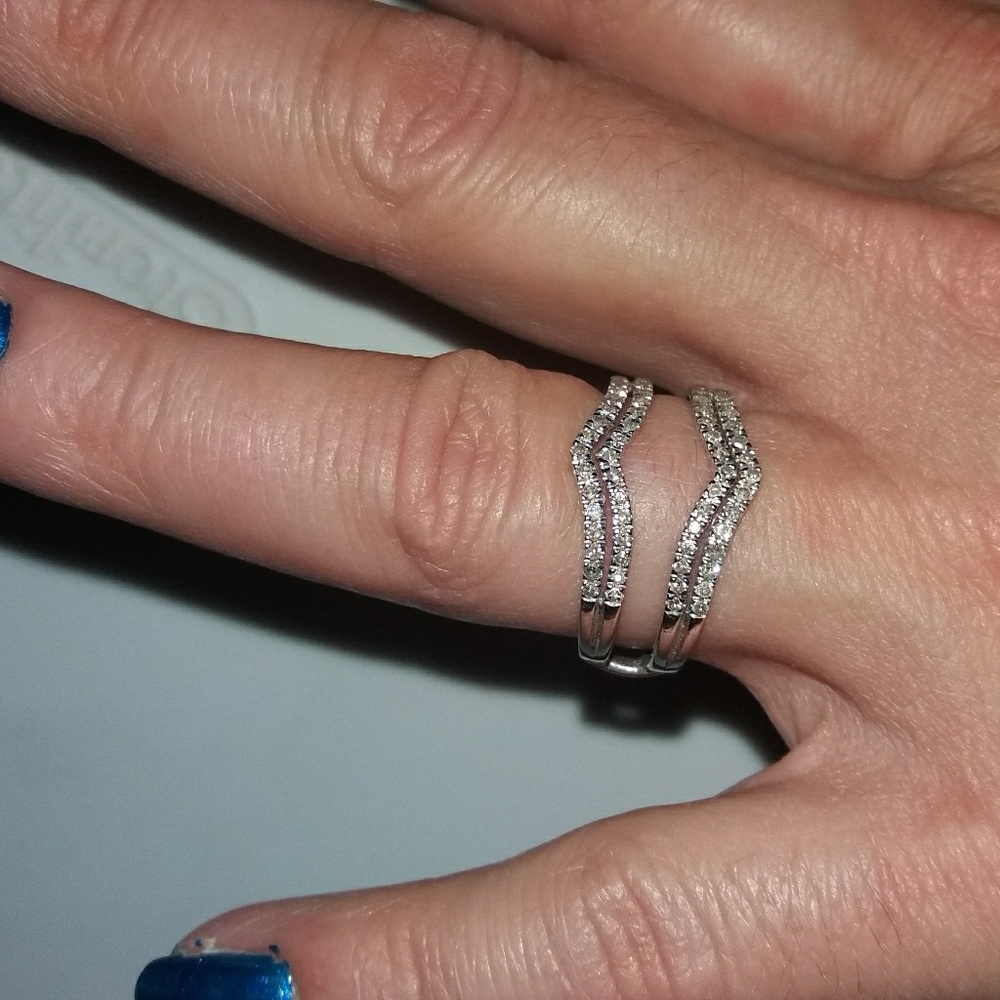 10k White Gold  diamond ring enhancer