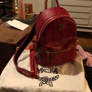 MCM mini book bag with studs