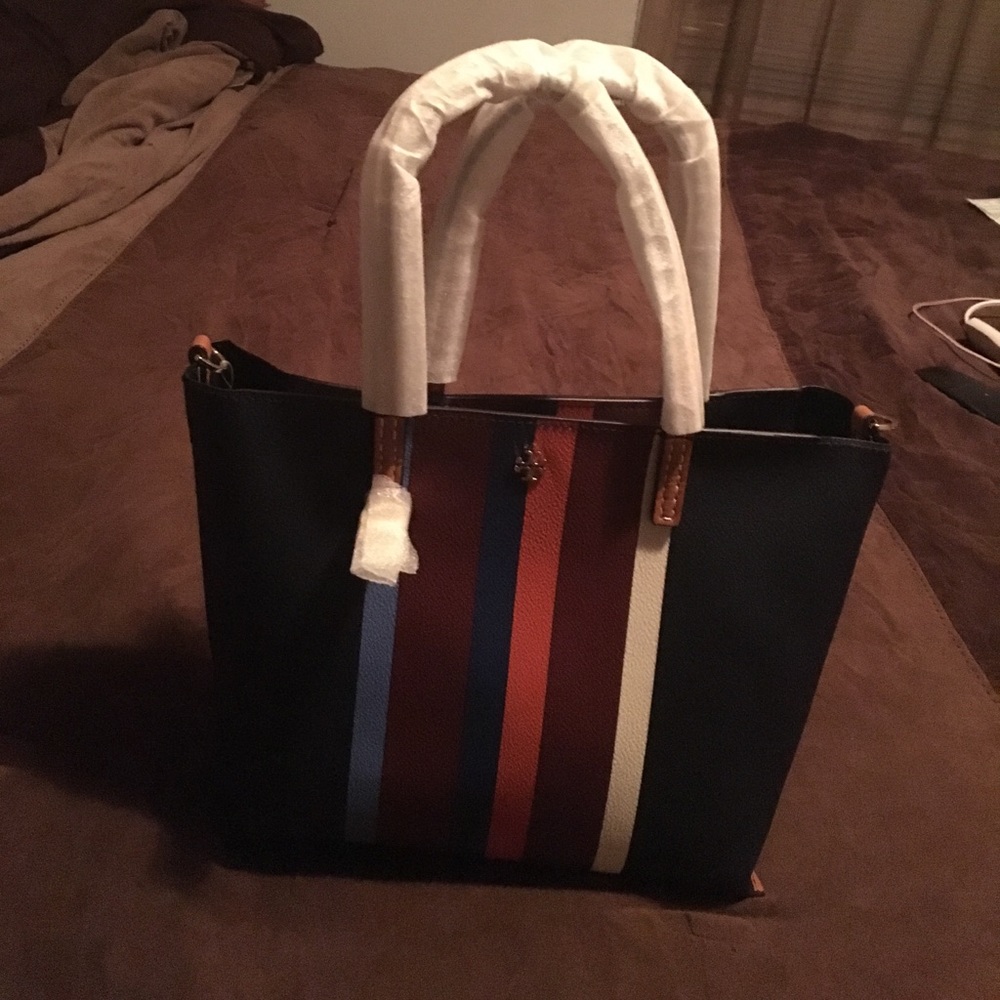 Tory Burch Kerrington Stripe Tote SMALL