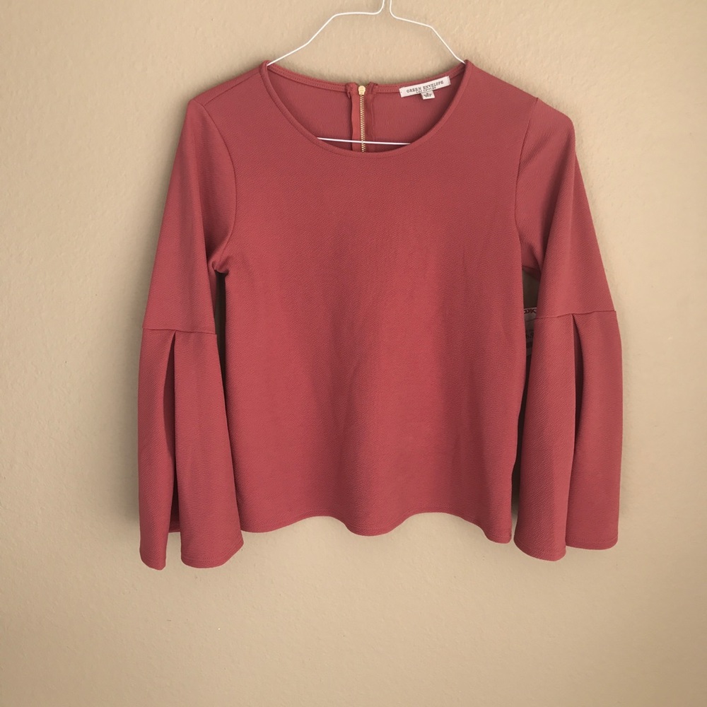Pink belle sleeve top
