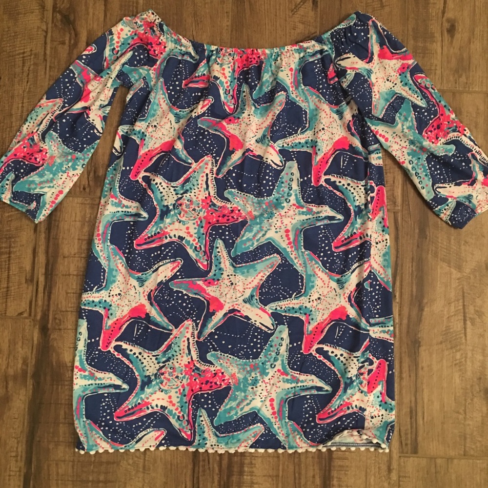 Lilly Pulitzer kids XL off the shoulder Enna dress