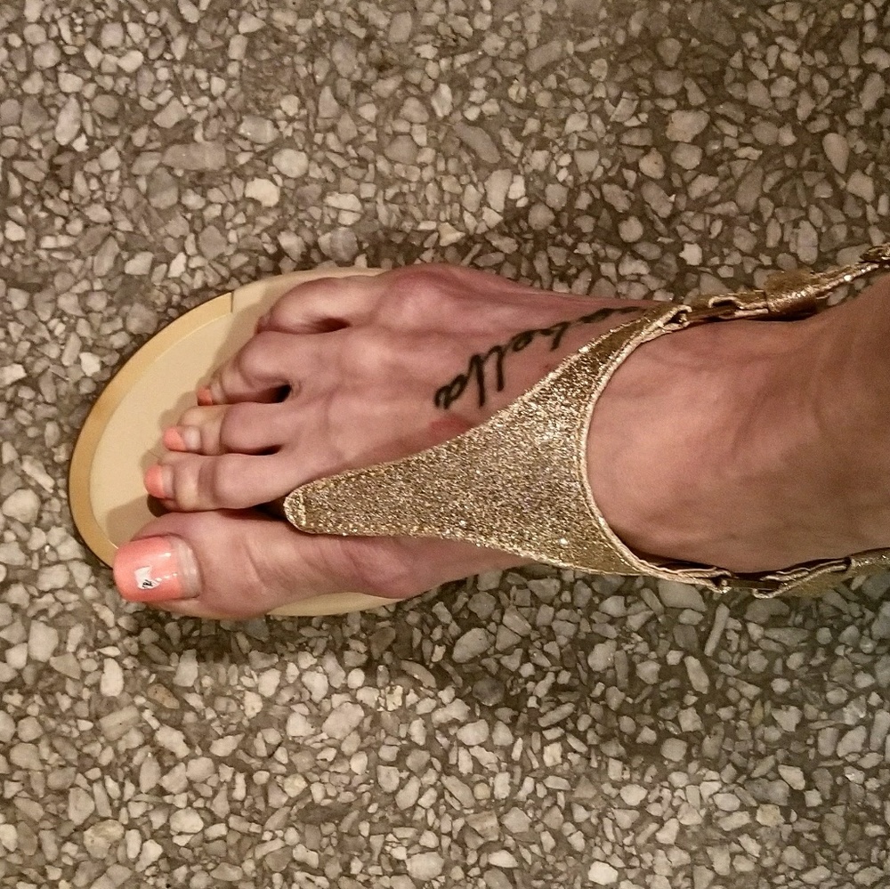 Gold Women's Sandals - Picture 2 of 3