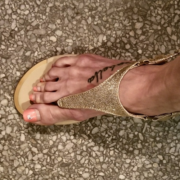 Gold Women's Sandals - Picture 2 of 3