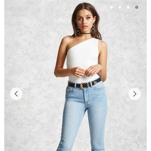 One shoulder bodysuit-Ivory