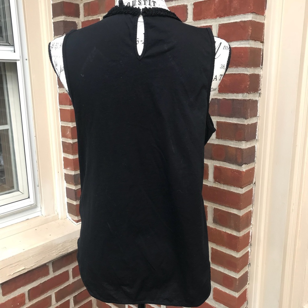 J. CREW Black Sleeveless Tank wt Sheer Insert - Picture 2 of 8