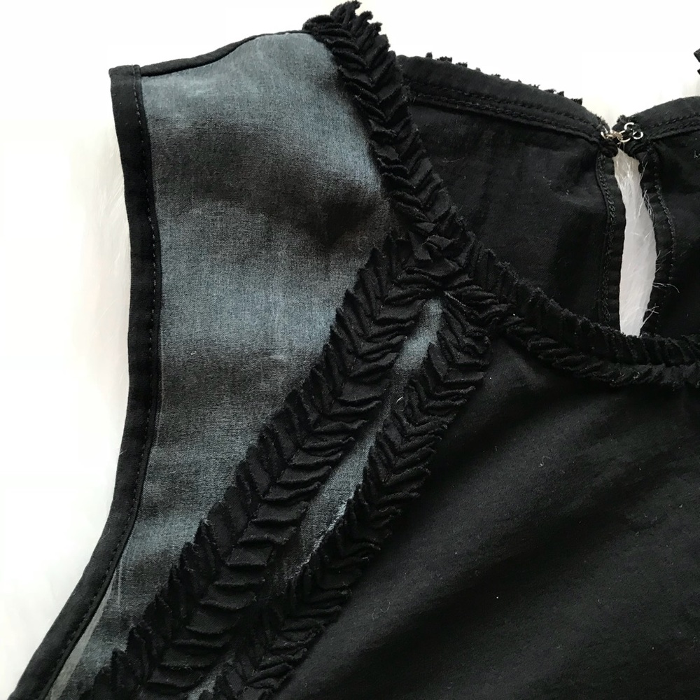 J. CREW Black Sleeveless Tank wt Sheer Insert - Picture 4 of 8