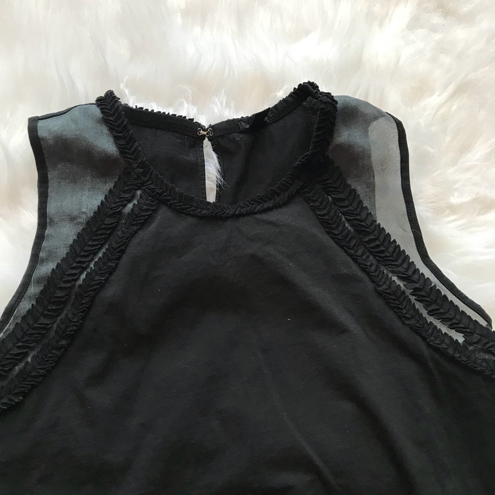 J. CREW Black Sleeveless Tank wt Sheer Insert - Picture 6 of 8