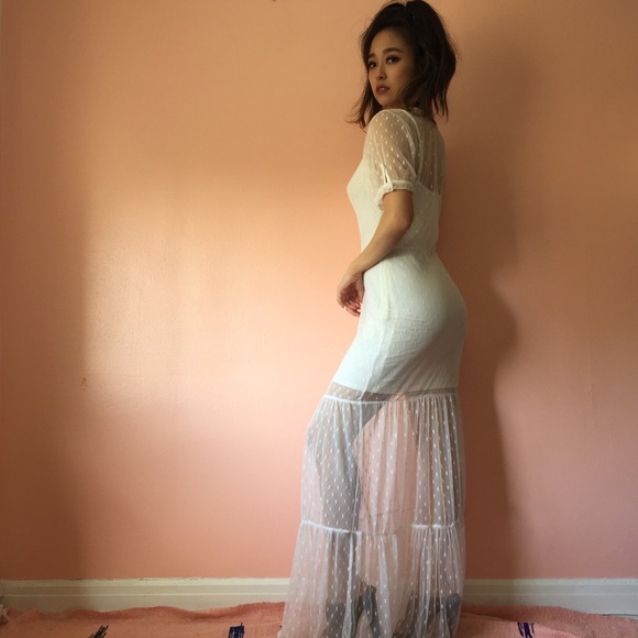 For Love And Lemons Dresses & Skirts - For Love & Lemons Swiss Dot Maxi Dress Coverup