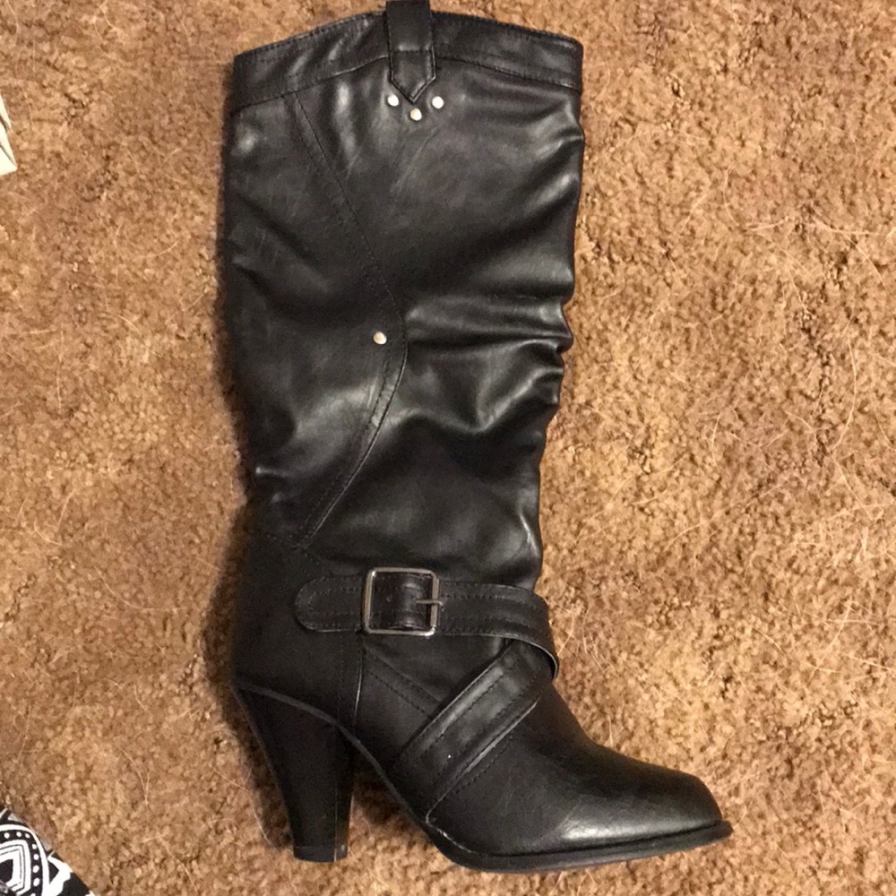 Knee high black boots