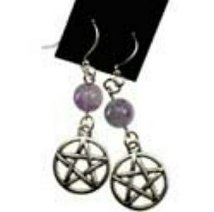 Amethyst Pentagram earrings