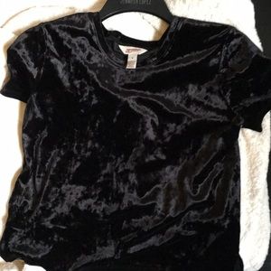 Medium juniors black velvet top