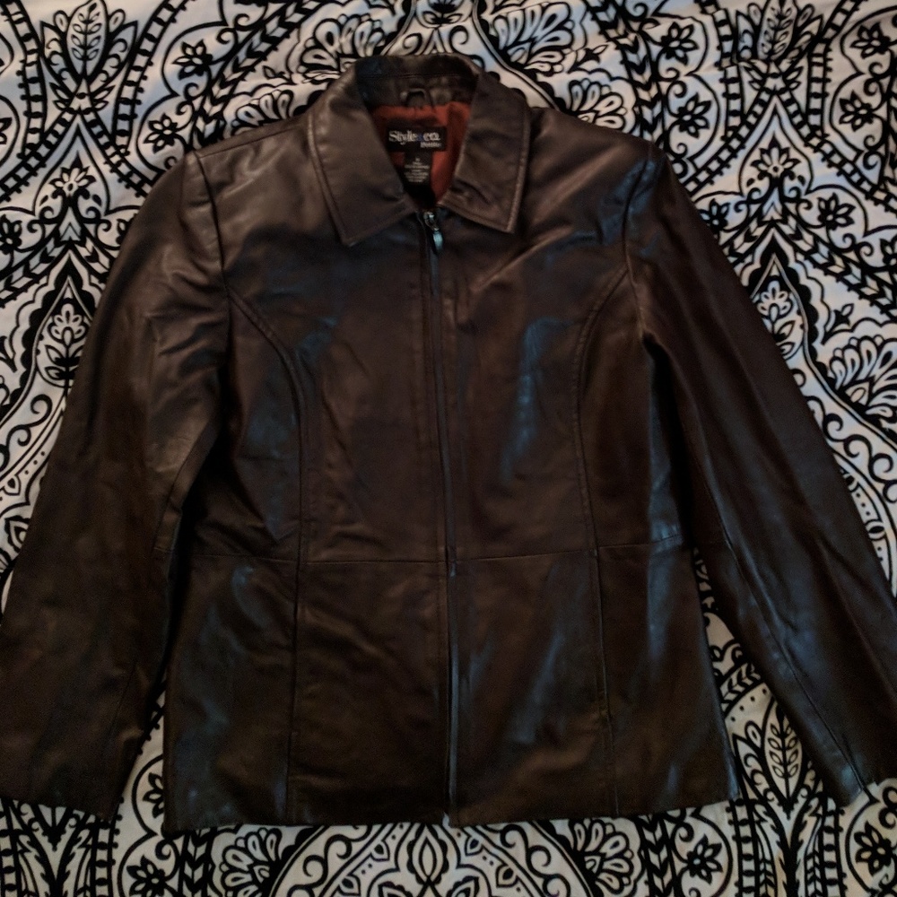 Genius brown leather jacket