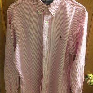 Men’s Polo Ralph Lauren shirt pink & white stripe