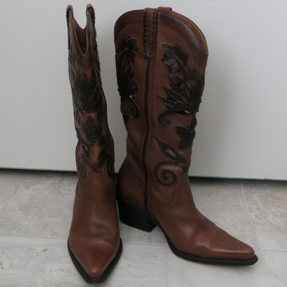 Carlos Santana Slinger Havana Leather Boots