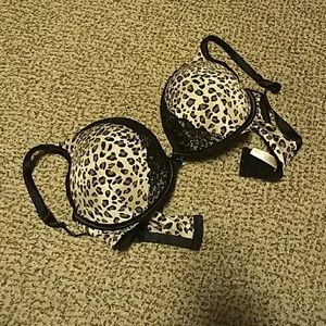 Leopard and lace bra