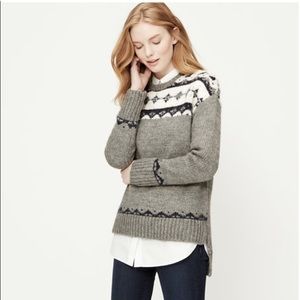 Loft Slouchy Fair Isle Sweater Sz SP