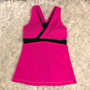 Lululemon Tank Top Hot Pink Black Size 6