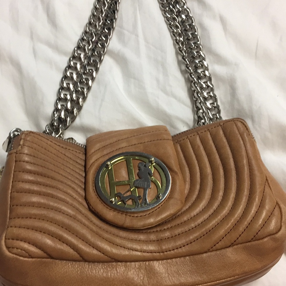 Henri Bendel Camel leather mini chain bag