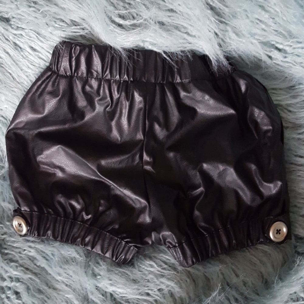 Kana girls vegan leather bubble shorts