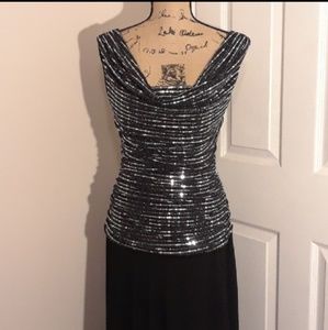 R&M Richards Sequined Evening Gown