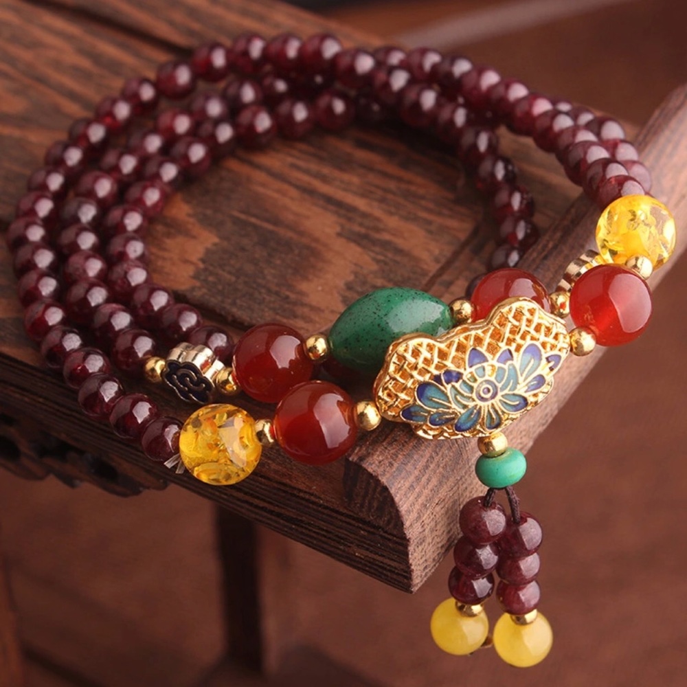 🆕Triple faceted garnet bracelet or necklace  🌺 - Picture 3 of 3