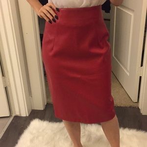 ZARA RED LEATHER SKIRT SIZE SMALL NWOT