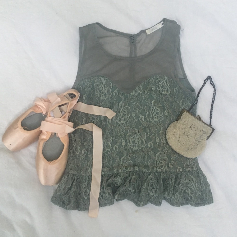 Lace blouse with button down back