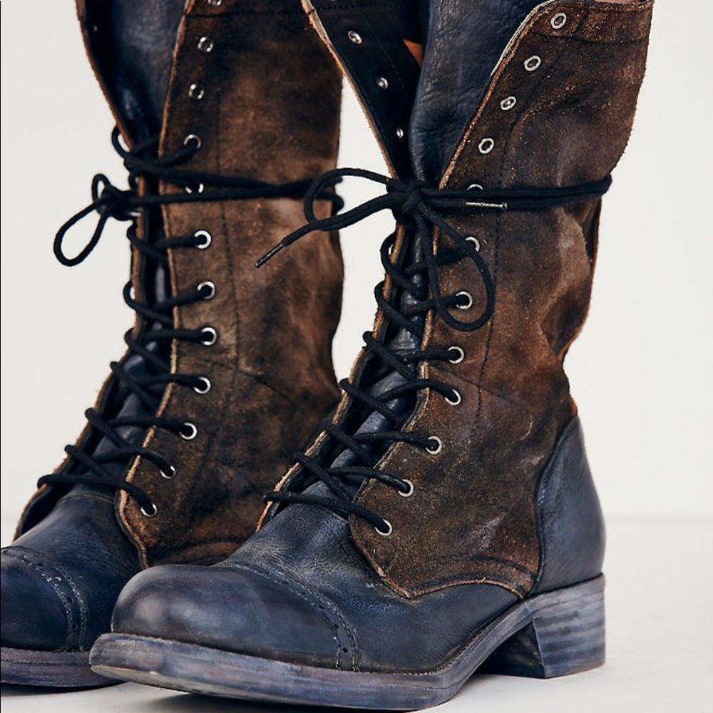 Free People Rugged Destroyed Combat Boots