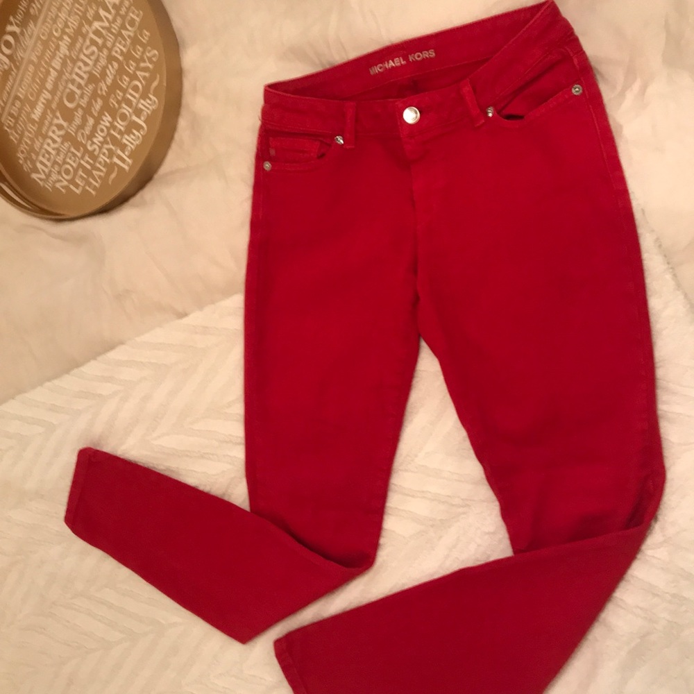 Michael Kors Skinny Jeans - Red - size 2