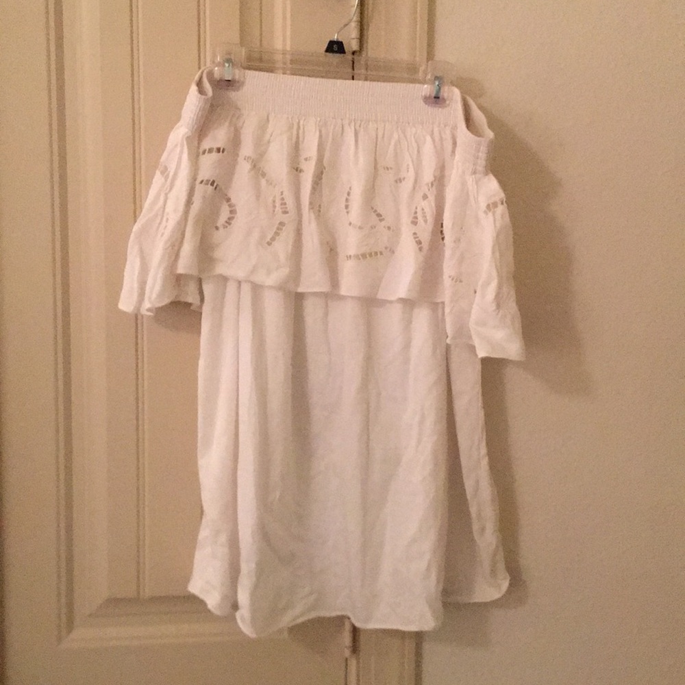Off the shoulder white top