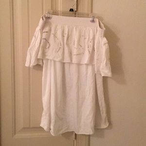 Off the shoulder white top