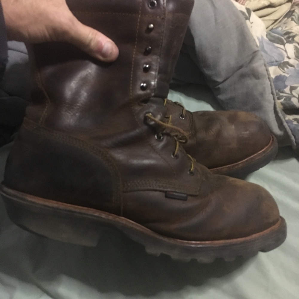 Red wing logger boots size 14