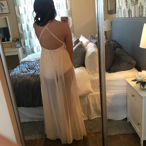 Bebe Deep V Blush Maxi Dress - Picture 6 of 6