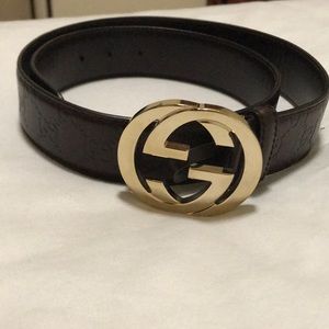 Gucci signature leather belt 100% authentic