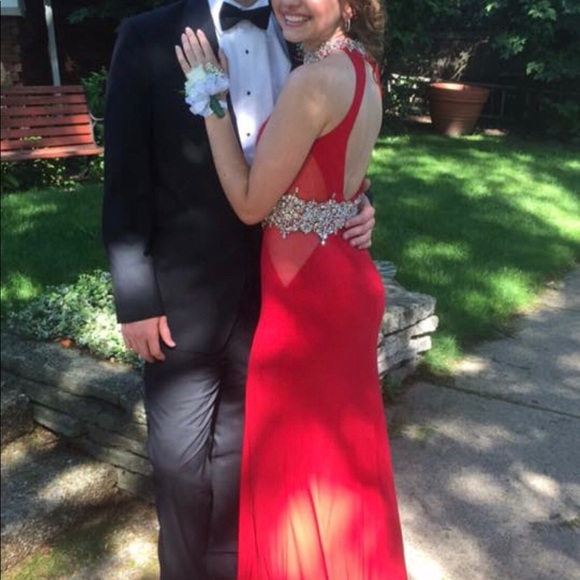 Red and silver Prom Dress - Picture 2 of 5