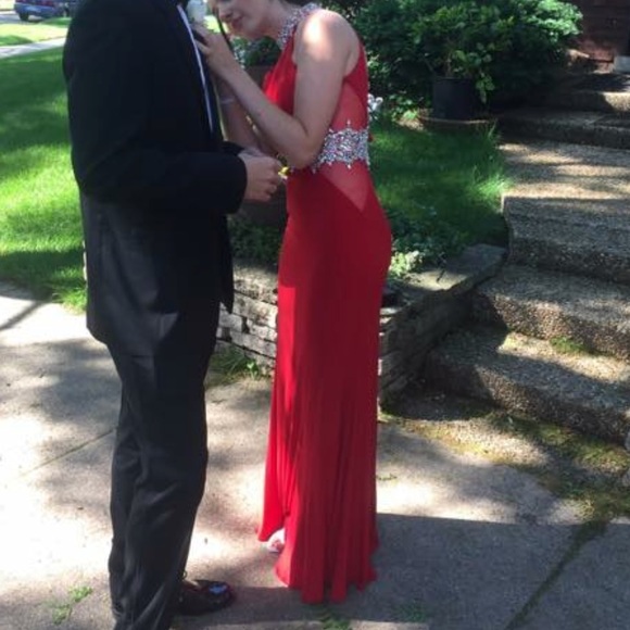 Red and silver Prom Dress - Picture 3 of 5