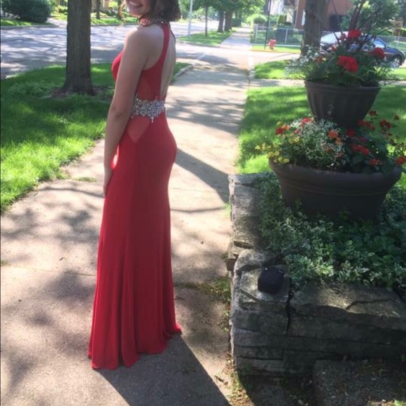 Red and silver Prom Dress - Picture 4 of 5