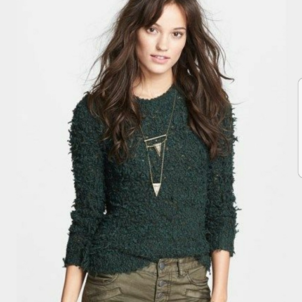 Free People Polar Bear Shaggy Pullover Sweater