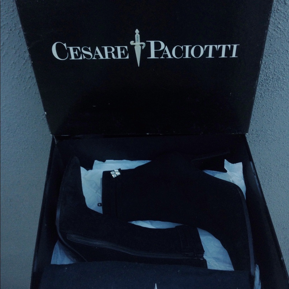 Vintage Cesare Patiotti black suede ankle boots shoes - Picture 5 of 7