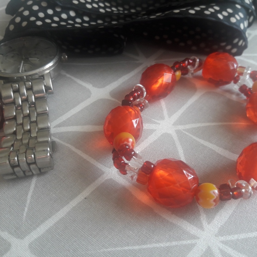Red beaded bracelet