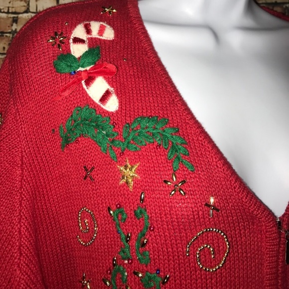 Sweaters - 🎄Perfect Ugly Christmas Sweater full zip Sz Large