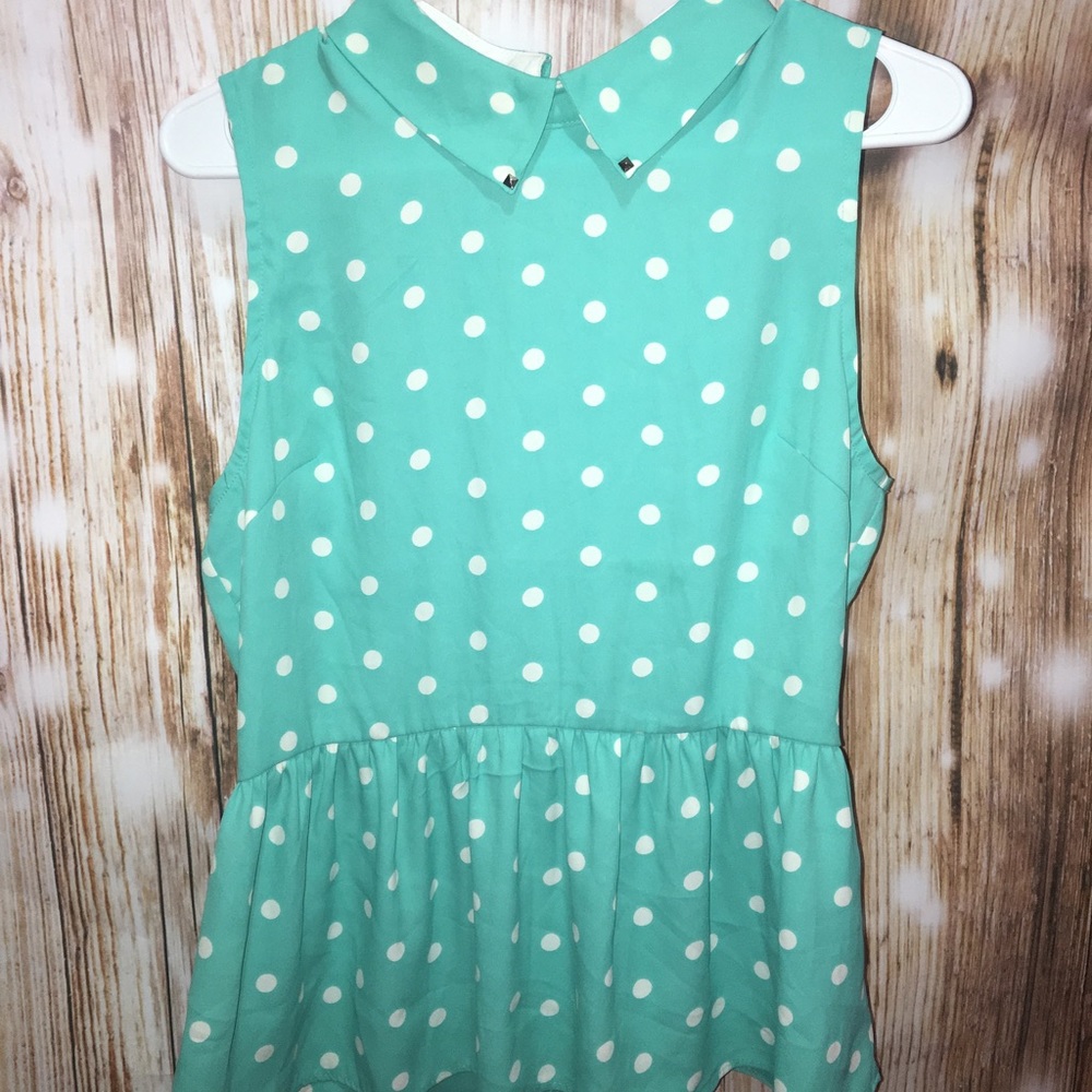 Forever 21 dark mint peplum top