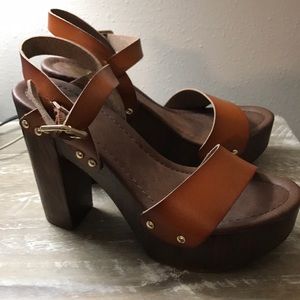 Faux wooden heels