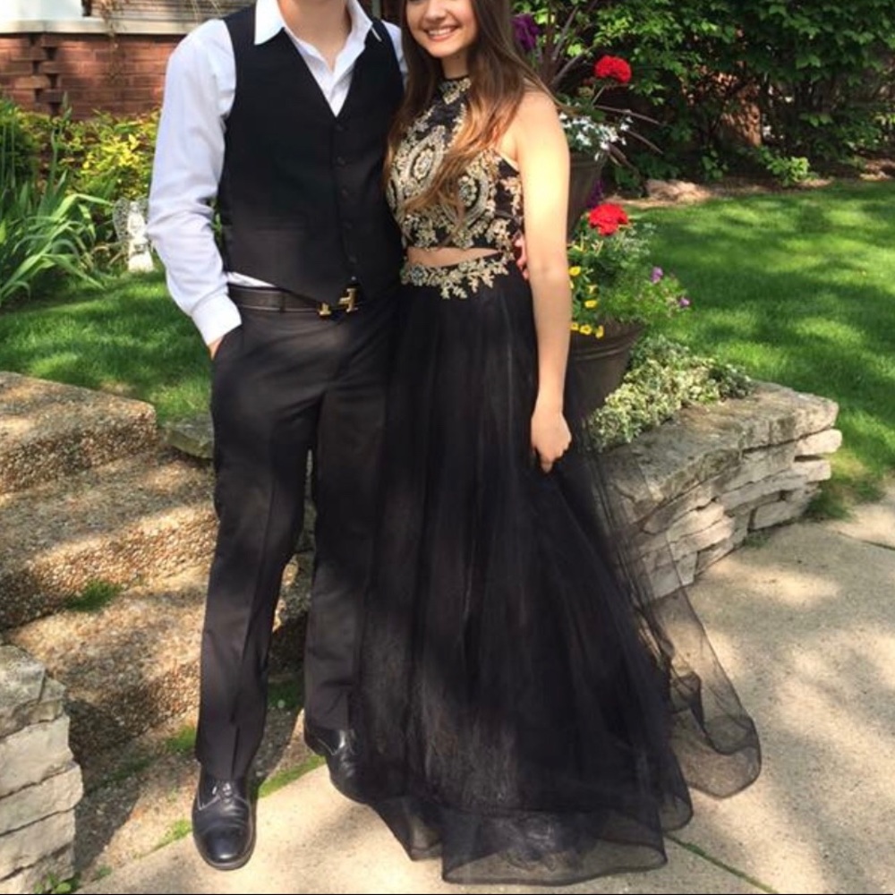 Prom dress - black and gold