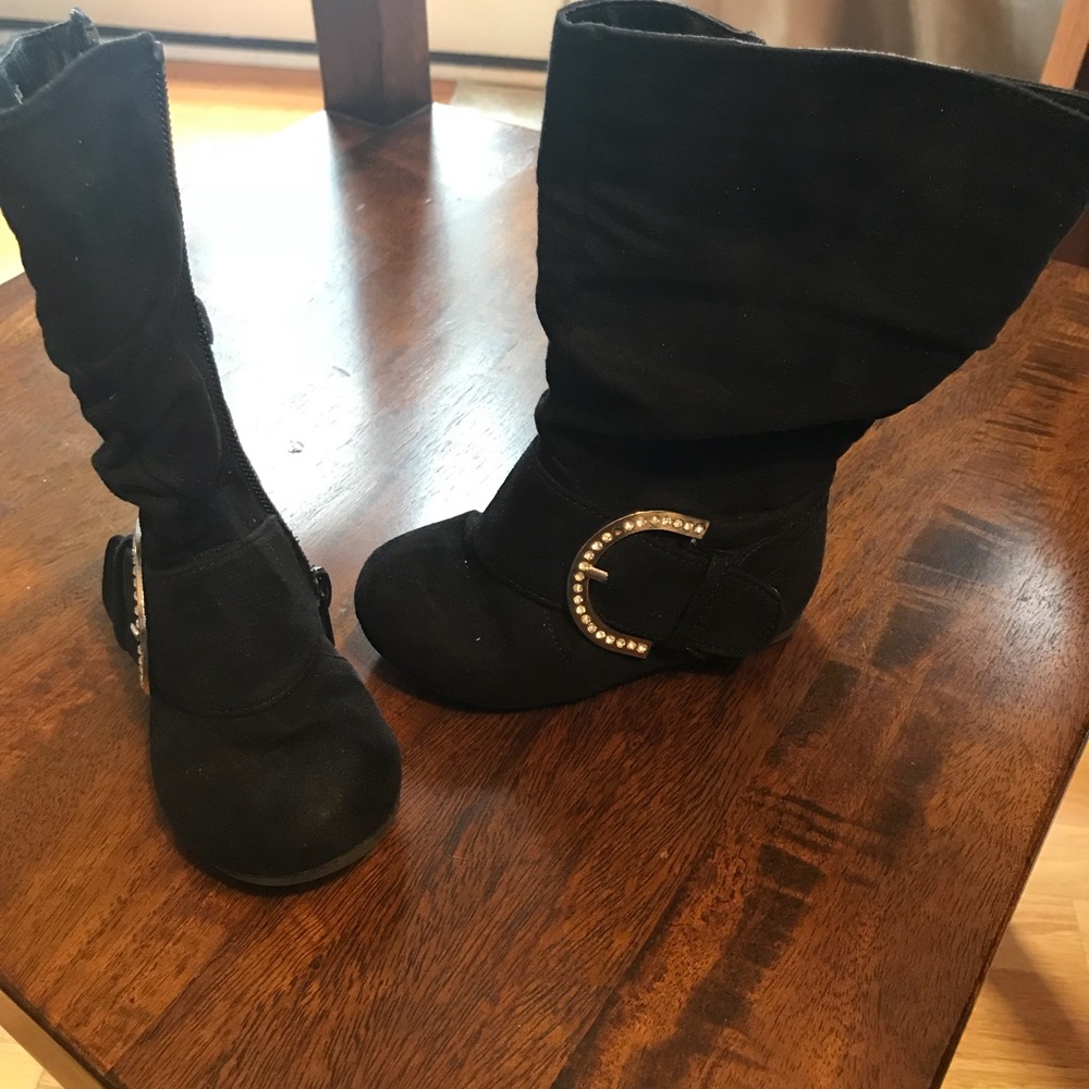 Toddler girls black boots